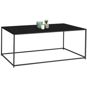 Idmarket - Rechteckiger Couchtisch davis 113 cm aus mattschwarzem Metall Industriedesign
