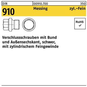 Verschlußschraube DIN 910 m.Bund/Außen-6-kant M 30 x 1,5 Messing