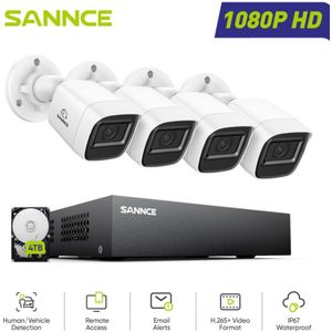 Sannce - 8CH 1080P Überwachungskamera Aussen Set DVR,4x2MP Bullet Kameras Sicherheitskamerasystem Bewegungserkennung Fernzugriff,4TB
