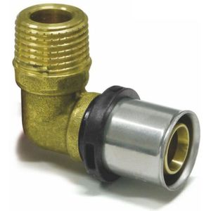 Sanpro - Pressfitting 90° Winkel - Bogen + Außengewinde, Größe 20x2 - Gewinde 1/2