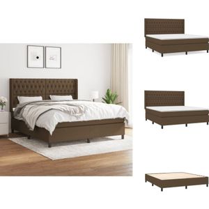 Boxspringbett mit Matratze Dunkelbraun 180x200 cm Stoff - Boxspringbett - Doppelbett - Bettenrahmen - Lattenrost - Matratze