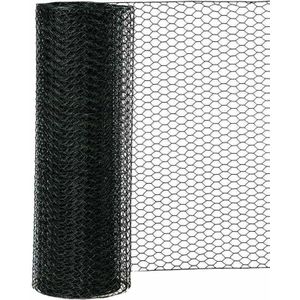 Sechseckgeflecht PVC anthrazit 25/500 10 m PVC-ummantelt