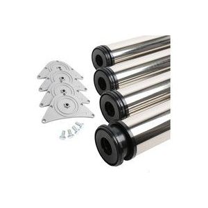 4er Set Tischbeine Möbelfüße Tischstempel Edelstahl Optik ø 80mm Höhe 710mm