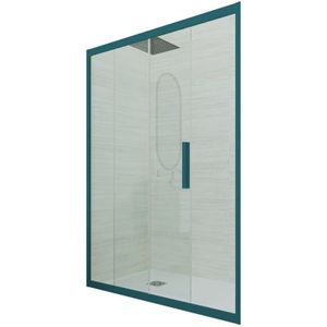 Duschtür gleittür pvc cm Klarglas Grün night watch Deco