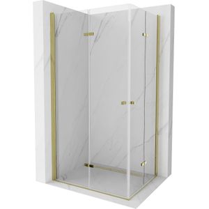 Mexen - Lima Duo klappbare Duschkabine 80 x 70 cm, Transparent, Gold - 856-080-070-50-00-02