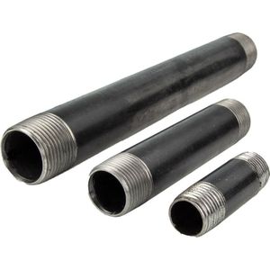 Rohrdoppelnippel - Langnippel Stahl schwarz, Typ 23, 1 1/2 Zoll x 50 mm