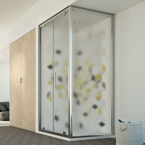 Duschkabine eckig Strukturglas h 198 mod. Cristal Duo 2 Türen 80x100 Öff. 100 cm