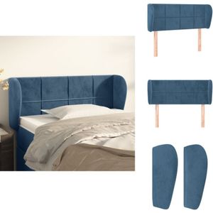 Kopfteil mit Ohren Dunkelblau 83x23x78/88 cm Samt - Samt Kopfteil - Bettkopf Dunkelblau - Kopfteil Höhenverstellbar - Lesekopfstütze - Wohnaccessoires