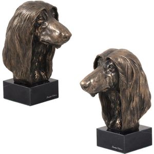 Afghanischer Windhund - Hundestatuette, Büste auf Steinsockel, Skulptur, Trophäe für eine Hundeausstellung von Art-Dog