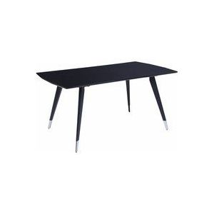 Beliani - Esszimmertisch Schwarz 160 x 90 cm Rechteckig MDF-Platte Metall Glänzend Silberne Beine Modern Minimalistisch für Essbereich Esszimmer Küche