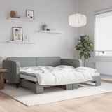 Vidaxl - Tagesbett Ausziehbar Hellgrau 100x200 cm Stoff