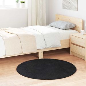 Torana - Teppich Shaggy Hochflor navarra Schwarz 100x100 cm Polyester