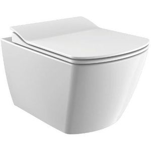 Creavit - elegant Wand wc spülrandlos inklusive SoftClose TakeOff WC-Sitz weiß