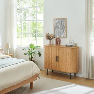 Kommode Tvedestrand 100x40x80 cm Holzfarben/Schwarz [en.casa]