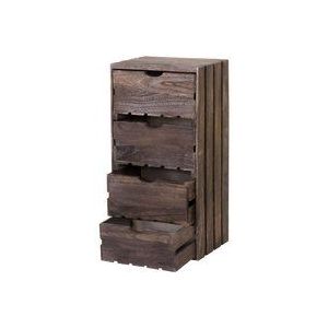 Kommode HHG-519, Schubladenkommode Holzkiste, Shabby-Look Vintage, 4 Schubladen 70x32x26cm braun