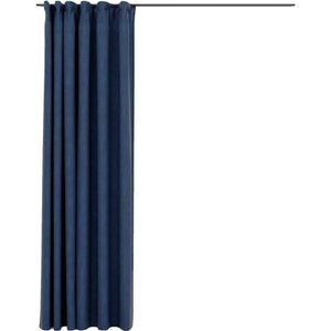 Vidaxl - Verdunkelungsvorhänge mit Haken Leinenoptik Blau 290x245cm