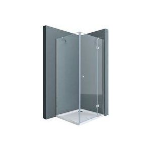 Doporro Eck-Duschkabine Eckdusche Rav05K 75x120x190cm Duschabtrennung inkl. 4cm flacher Duschtasse in Weiß ESG-Sicherheitsglas Klarglas inkl.