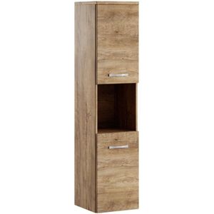 Badezimmer Schrank Montreal 131 cm Braun Eiche – Regel Schrank H