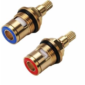 Alovez - Keramikscheibenkopf, Paar universelle Keramik-Ersatzkartuschen für Wasserhähne, 1/2 Vierteldrehung, 20 Kerben x 51 mm