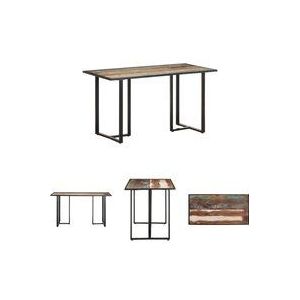 The Living Store Esstisch 140 cm Recyceltes Massivholz - Industrieller Esstisch - Holzesst Tisch - Recyceltes Holz - Massivholzt Tisch - Esstisch