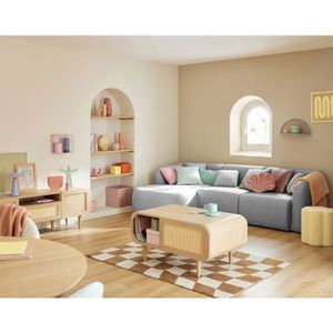 Lisa Design - Ikare - 4-sitzer modulares ecksofa links - aus stoff - hellgrau