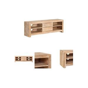 TV-Schrank Akazienholz Massiv 120 x 30 x 40 cm Hellbraun - TV-Schrank - Akazienholzmöbel - Wohnzimmerschrank - Sideboard - Fernsehtisch - The Living