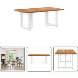 VidaXL Esstisch mit Baumkanten 180x100x74 cm Massivholz Eiche Rechteck