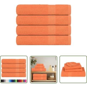 The Living Store - vidaXL Saunatücher 4 Stk. Orange 80x200 cm 360 g/m² 100% Baumwolle