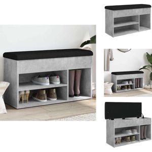 Vidaxl - Schuhbank Betongrau 82x32x45,5 cm Holzwerkstoff - Schuhbank - Flurbank - Holzwerkstoff Möbel - Beistelltisch - Garderobe