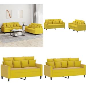 Vidaxl - 2-tlg. Sofagarnitur mit Kissen Gelb Samt - Samtsofa - Couch Gelb - Wohnlandschaft - Zweiersofa - Sesselgruppe - Home & Living