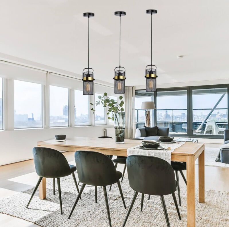 Home Deluxe - Pendelleuchte luminos - Schwarz/Gold Hängelampe Hängeleuchte Deckenleuchte Deckenlampe