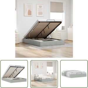 VidaXL Ottoman-Bett ohne Matratze Hellgrau 140x190 cm Samt