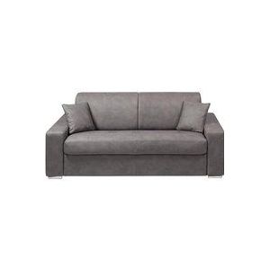 Schlafsofa 3-Sitzer - Liegefläche mit Lattenrost mit breiten Latten: 140 cm - Matratze: 18 cm - Stoff - Grau - EMIR