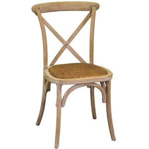 Webmarketpoint - Stapelbarer Natur-Kreuzholzstuhl 51x55x46,5 - 89h cm