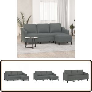 Vidaxl - 3-Sitzer-Sofa mit Hocker Dunkelgrau 180 cm Stoff - 3-Sitzer-Sofa - Wohnzimmermöbel - Grau Sofa - Gemütliches Sofa - Modernes Sofa