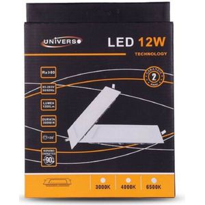Trade Shop - LED PANNELLO SLIM 12W QUADRATO PVC LIGHT CALDO FRED NATURAL P155AQ -