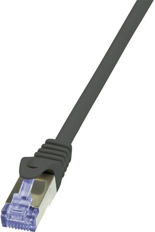 Logilink - CQ3063S RJ45 Netzwerkkabel, Patchkabel cat 6a s/ftp 3.00 m Schwarz Flammwidrig, mit Rastnas
