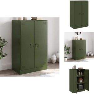 Vidaxl - Sideboard Olivgrün 67x39x107 cm Stahl - Schreibtisch - Sideboard - Wohnzimmermöbel - Büromöbel - Regal