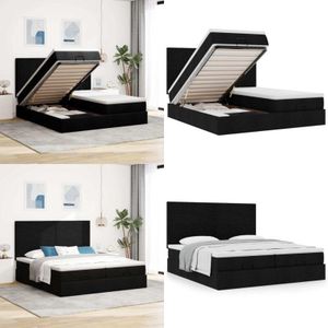 Vidaxl - Ottoman-Bett mit Matratzen Schwarz 200x200 cm Stoff