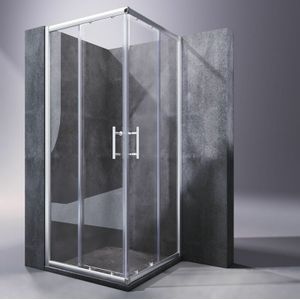 Duschkabine Eckeinstieg Doppel Schiebetür Eckdusche esg Sicherheitsglas Schnell Freigabefunktion 75x75x185cm - Sonni