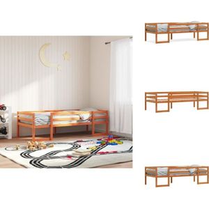 Vidaxl - Kinderbett Wachsbraun 75x190 cm Massivholz Kiefer - Holz Kinderbett - Massivholzkinderbett - Kiefernkinderbett - Kinderbett 75x190