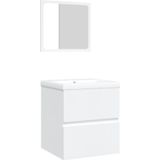 Vidaxl - Waschbeckenunterschrank mit Waschbecken und Spiegel Weiß