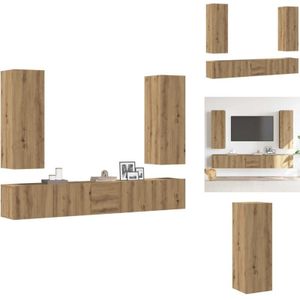 Vidaxl - 5-tlg. TV-Schrank-Set Wandmontage Artisan-Eiche Holzwerkstoff - TV-Schrank-Set - TV-Schrank-Sets - TV-Schrank - Hifi-Schrank