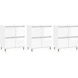 Vidaxl - Sideboards 3 Stk. Hochglanz-Weiß Holzwerkstoff