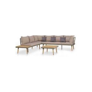 Vidaxl - 4-tlg. Garten-Lounge-Set mit Auflagen Massivholz Akazie Braun