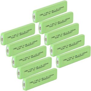 Vhbw - 10x Akkuzelle Ersatz für jvc BN-R127, BN-R1210 für cd Player (1100 mAh, 1,2 v, NiMH), Akku 7/5F6, Button Top