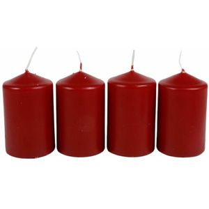 Adventskranzkerzen rot 4er-Set Weihnachtskerze Stumpen Wachskerze 50x80mm