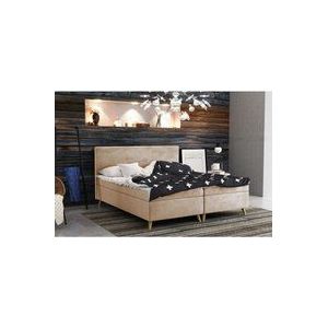Kaiser - Möbel Boxspringbett mit bettkasten matratze + topper bella stof Riviera Biscut 120x200 cm