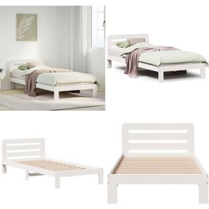 Massivholzbett ohne Matratze Weiß 75x190 cm Kiefernholz - Vidaxl