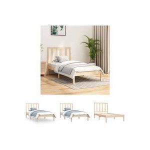 The Living Store Massivholzbett Kiefer 90x190 cm - Massivholzbette - Kiefernbett - Doppelbett - Einzelbett - Holzbett